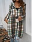 preiswerte 3D Mäntel-Damen Hoodie Jacke Outdoor Strasse Freizeitskleidung Herbst Winter Lang Mantel Regular Fit warm Atmungsaktiv Stilvoll Brautkleider schlicht Jacken Langarm Streifen und Plaid Mit Taschen Full Zip Rote