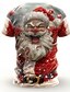 abordables Traje de Papá Noel-Camisetas navideñas de Papá Noel para hombre, camisetas con estampado 3D de Papá Noel, camisetas deportivas de moda para exteriores, camisetas con estampado 3D, camisetas de manga corta amarillas,