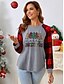 preiswerte T-Shirts für Damen-Damen T-Shirt Weihnachten Alltag Casual Langarm Grau Herbst Winter