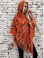abordables Boléros et capes-Femme Cape Décontractées Rayé Col V Capuche Franges Sans Manches Hauts longs Tricoter Formel Extérieur Sortie Marron Rouge Blanche Automne Hiver