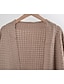 voordelige Open Voor Cardigan-Dames Trui Vest Dagelijks Casual Effen Kleur Open voorzijde Gebreid Lange mouw Lange tops breien Huis Werk Khaki Lichtgrijs Herfst Winter