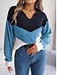 voordelige Grafische patronen en details-Dames Trui Dagelijks Casual Gestreept Polo kraag Gebreid Lange mouw Normale tops breien Werk blauw Khaki Herfst Winter