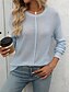 voordelige Grafische patronen en details-Dames Trui Casual Zacht Heldere kleur Geribd Strakke ronde hals Gebreid Lange mouw Normale tops breien Buiten Dagelijks Weekend Zwart Groen Herfst Winter