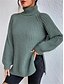 economico Colori solidi-Per donna Felpa Pullover Maglione Informale Morbido Colore puro Grosso A collo alto Lavorato a maglia Manica lunga Top regolari Maglia Esterno Giornaliero Fine settimana Verde chiaro Vino Autunno
