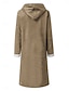 voordelige Casual Parka-Dames Winterjas Teddy jas Buiten Straat Alledaagse kleding Herfst Winter Lang jas Normale pasvorm Thermisch Warm Ademend Stijlvol Casual Jacks Lange mouw Effen Met zakken Wijn Khaki Grijs