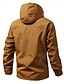 baratos jaqueta esportiva-Homens Jaqueta Softshell Jaqueta de Transição Para Noite Prova-de-Água Bolsos Todas as Estações Tecido Ao ar livre Com Capuz Padrão Preto Branco Roxo Verde Café Casaco