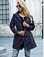 baratos Casacos Trench-Mulheres Jaqueta casual Rua Roupa Diária Outono Inverno Padrão Casaco Ajuste Largo à moda Casual Casaco Manga Longa Côr Sólida Zip Completo Preto Cinzento Claro Verde