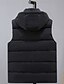 baratos Colete de Puffer Masculino-Homens Colete puffer Colete com capuz Acolchoado Gilet colete acolchoado Diário Encontro Férias Moda Casual Outono &amp; inverno Com Capuz Poliéster Manter Quente Confortável Côr Sólida Zíper Colarinho