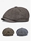 billige Tilbehør til mænd-herringbone newboy cap – klassisk flad tweed kasket i vintagestil til efterår og vinter