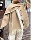 abordables Manteaux Trench-Manteau d&#039;hiver Femme Extérieur Plein Air Usage quotidien mode Décontractées Franges Avec poches Normal Manteau Noir Blanche Kaki Automne Hiver Boutonnage Simple Ras du cou Standard S M L XL