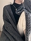 ieftine Jachete pulover-Pentru femei Pulover Bluza Casual Moale Culoare pură Cablu Deschis frontal Tricotat Manșon Lung Topuri lungi Tricotat În aer liber Zilnic Sfârșit de săptămână Albastru piscină Caisă Toamnă Iarnă