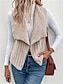 cheap Vest-Women&#039;s Fleece Vest Warm Breathable Fleece Lined Casual Plain Vacation Street Daily Wear Going out Open Front Regular Turndown Regular Fit Sleeveless Outerwear White Khaki Gray Fall Winter