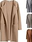 abordables Manteaux d&#039;Hiver-Femme Manteau d&#039;hiver Chaud Respirable Poche Décontractées Plein Vacances Plein Air Usage quotidien Sortie Ouvrir le devant Longue Col rabattu Standard manche longue Vêtements d&#039;extérieur Noir Marron