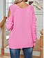 billige Solide farger-Dame Genser Pullover genser Fritid Myk Ren farge Kabel Crew-hals Knapper Strikket Kald skulder Langermet Vanlige topper Strikke utendørs Daglig Helg Hvit Fuksia Høst Vinter