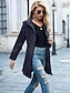 baratos Casacos Trench-Mulheres Jaqueta casual Rua Roupa Diária Outono Inverno Padrão Casaco Ajuste Largo à moda Casual Casaco Manga Longa Côr Sólida Zip Completo Preto Cinzento Claro Verde