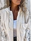 abordables Vestes-Veste à capuche Femme Extérieur Plein Air Usage quotidien mode Décontractées Avec poches Full Zip Normal Manteau Rose Claire bleu marine Beige Automne Hiver fermeture Éclair Sweat à capuche Standard