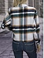 voordelige Overhemdjassen-Dames Jas Buiten Straat Alledaagse kleding Herfst Winter Kort jas Normale pasvorm Thermisch Warm Ademend Stijlvol Casual Jacks Lange mouw Strepen en Plaid Met zakken Afdrukken Rood Groen Khaki