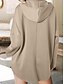 baratos Moletons e Sweatshirts Texturizados-Mulheres Tecido Casual Manga Longa Gola Alta Tops regulares Rua Dia a Dia Patchwork Branco cáqui Cinzento Outono Inverno