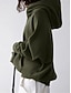 economico giacca con cappuccio-Per donna Giacca con cappuccio Esterno Strada Da tutti i giorni Autunno Inverno Standard Cappotto Standard Tenere al caldo Traspirante Moda Informale Giacca Manica lunga Liscio Con tasche Zip intera