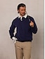 abordables Tapas-Hombre Sudadera con capucha Negro Azul Marino Gris Oscuro Manga Larga Camiseta Ropa de golf Ropa Trajes Ropa Ropa