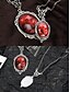 billige Halskjede for kvinner-vintage anhengskjede i rød edelsten for kvinner – elegant antikk design for formelle arrangementer og daglig bruk