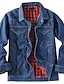 billige Denimjakker-Herre Trucker jakke Skjorte jakke Denimjakker Knap Vinter Forår &amp; Vinter Årgang vestlig stil Sort Brun Grøn Mørkeblå Lyseblå Jakker