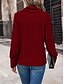 baratos Blusas Simples Femininas-Mulheres Camiseta Tecido Moda Moderno Casual Manga Longa Gola Alta Tops regulares Diário Final de semana Vinho Azul Cinzento Outono Inverno