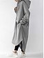 abordables Abrigos de Invierno-Mujer Chaqueta con capucha Exterior Calle Ropa Cotidiana Otoño Invierno Maxi Abrigo Ajuste regular Mantiene abrigado Transpirable Elegante Casual Chaquetas Manga Larga Plano Con bolsillos Negro Rojo