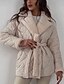preiswerte Steppjacken-Damenjacke Fleece-Revers, kurze, baumwollgefütterte Jacke
