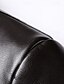 billige Blazer-Herre Blazer Jakke PU Læder Sport Frakke Mode Kontor Tyk Varm Ensfarvet Blazer Mørk Kaki Sort Brun Standard Fit Enkeltknap To-knapper