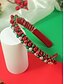 voordelige Haaraccessoires voor dames-Feestelijke rode kersthoofdband voor dames met rode, groene en zilveren kralen - haaraccessoire voor de feestdagen en vieringen