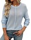 voordelige Grafische patronen en details-Dames Trui Casual Zacht Heldere kleur Geribd Strakke ronde hals Gebreid Lange mouw Normale tops breien Buiten Dagelijks Weekend Zwart Groen Herfst Winter
