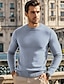 cheap Men&#039;s Pullover Sweater-Men&#039;s Wool Sweater Pullover Sweater Jumper Cashmere Cashmere Sweater Knit Sweater Ribbed Knit Regular Knitted Plain Crew Neck Fashion Casual Daily Wear Date Clothing Apparel Fall &amp; Winter Black Blue