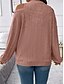 cheap Solid Colors-Women&#039;s Sweater Pullover Sweater Jumper Casual Soft Striped Ribbed Crew Neck Knitted Cold Shoulder Long Sleeve Regular Tops Knit Outdoor Daily Weekend Black Red Fall Winter
