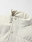 billige Herre puffer vest-Herre Puffer Vest Daglig Afslappet Forår &amp; Vinter Lomme Polyester Bekvem Helfarve Lynlås Høj krave Sort Blå Kakifarvet Vest