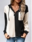 cheap Women&#039;s Hoodies &amp; Sweatshirts-Women&#039;s Sweatshirt Casual Color Block Street Dailywear Hoodie Patchwork Buttons Pocket Long Sleeve Black Blue Beige Fall Winter