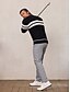 abordables Hauts-Homme Chandail Noir Vert Véronèse manche longue Top Tenue de golf Vêtements Tenues Porter des vêtements