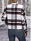 voordelige Overhemdjassen-Dames Jas Buiten Straat Alledaagse kleding Herfst Winter Kort jas Normale pasvorm Thermisch Warm Ademend Stijlvol Casual Jacks Lange mouw Strepen en Plaid Met zakken Afdrukken Rood Groen Khaki