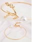 abordables Collier pour femme-ensemble bracelet en or et collier ras du cou en perles pour femme – bijoux festifs pour femmes, accessoires de fête élégants