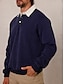 abordables Tapas-Hombre Sudadera con capucha Negro Azul Marino Gris Oscuro Manga Larga Camiseta Ropa de golf Ropa Trajes Ropa Ropa