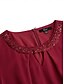 cheap Cocktail Dress-Women&#039;s Midi Dress Burgundy with Asymmetric Sequin Overlay Round Neckline V-Notch Detail Three-Quarter Length Split Sleeves Non-Stretch Elegant Evening Cocktail Party Knee-Length Various Sizes
