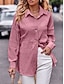 abordables Chaquetas camiseras-Mujer Chaqueta casual Exterior Calle Ropa Cotidiana Otoño Invierno Regular Abrigo Ajuste regular Mantiene abrigado Transpirable Elegante Casual Chaquetas Manga Larga Color sólido Con bolsillos