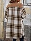 abordables Manteaux d&#039;Hiver-Veste d&#039;Hiver Manteau Femme Extérieur Plein Air Usage quotidien mode Décontractées Avec poches Imprimer Longue Manteau Vin Café Gris Automne Hiver Boutonnage Simple Col rabattu Standard S M L XL
