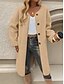 abordables Manteaux d&#039;Hiver-Manteau d&#039;hiver Femme Extérieur Plein Air Usage quotidien mode Décontractées Avec poches Longue Manteau Vert Véronèse Kaki Abricot Automne Hiver Boutonnage Simple Col V Standard S M L XL