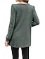 billiga Texturerade toppar-Dam T-shirt Slät Mode Modern Ledigt Långärmad Rund hals Vanliga toppar Dagligen Helgen Ficka Armégrön Brun Grå Höst Vinter