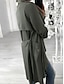 cheap Trench Coats-Women&#039;s Casual Jacket Outdoor Street Daily Wear Fall Winter Long Coat Regular Fit Thermal Warm Breathable Stylish Casual Jacket Long Sleeve Solid Color with Pockets Red Green Gray