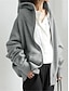 economico giacca con cappuccio-Per donna Giacca con cappuccio Esterno Strada Da tutti i giorni Autunno Inverno Standard Cappotto Standard Tenere al caldo Traspirante Moda Informale Giacca Manica lunga Liscio Con tasche Zip intera