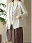 voordelige Blazers &amp; Kostuums-Dames Blazer Werk nappi Effen Kleur Ademend OL-stijl Normale pasvorm bovenkleding Lange mouw Herfst Oranje M