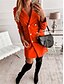 billige Blazere og dresser-Dame Blazer Arbeid Knapp Helfarge Pustende OL-stil Normal Yttertøy Langermet Høst Gul S