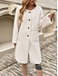 abordables Manteaux d&#039;Hiver-Manteau d&#039;hiver Femme Extérieur Plein Air Usage quotidien mode Décontractées Avec poches Longue Manteau Vert Véronèse Kaki Abricot Automne Hiver Boutonnage Simple Col V Standard S M L XL
